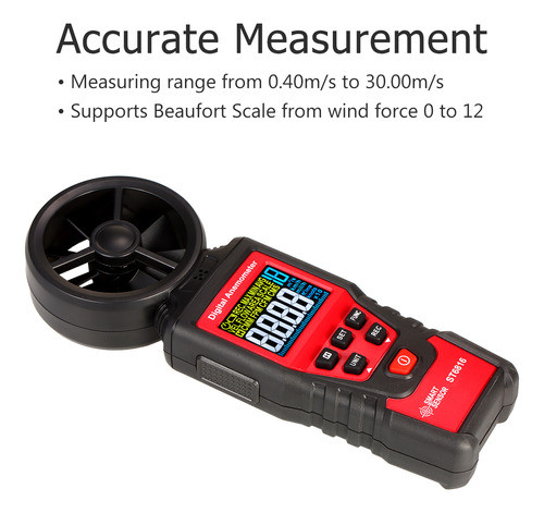 Medidor De Velocidade De Vento Com Sensor Inteligente St6816 1