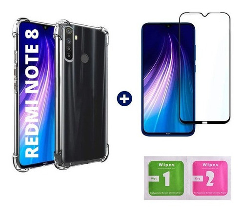Capa Capinha Case + Pelicula 3d Para Xiaomi Redmi Note 8 1