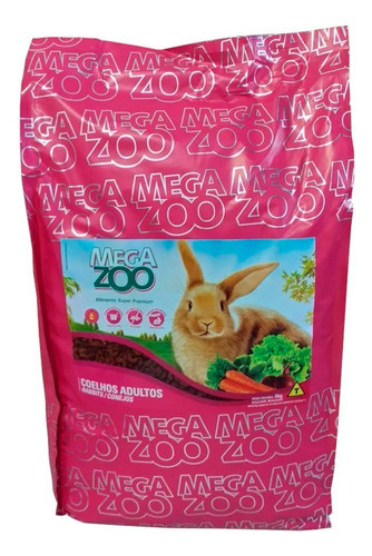 Ração Para Coelhos Adultos 5kg Super Premium Megazoo 0