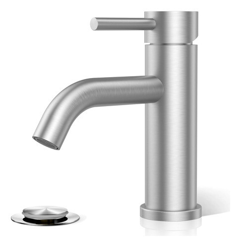 Canilla Monocomando Baño Acero Inoxidable C/ Desague 0