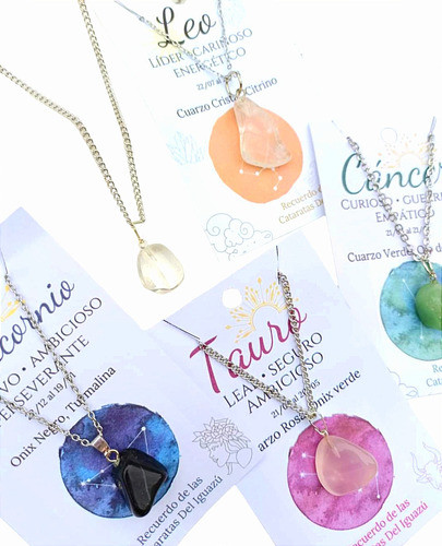 Piedras Naturales Dije+cadena Signo Zodiacal X24 Por Mayor 0