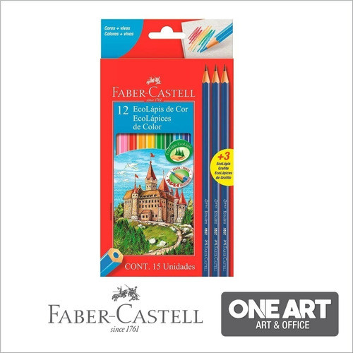 Lapices De Colores X12 Largos + 2 Grafitos Faber Castell 1