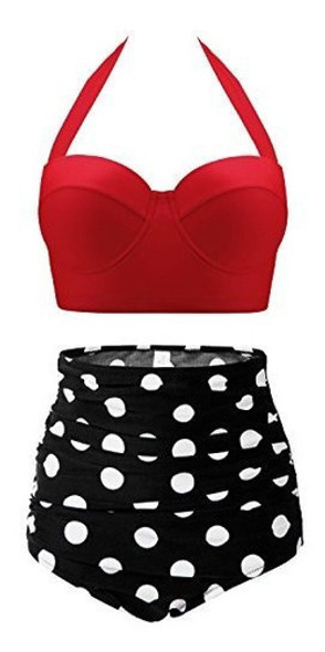 Cherry Cat Bikini De Dos Piezas Para Mujer, Estilo Retro, De 0