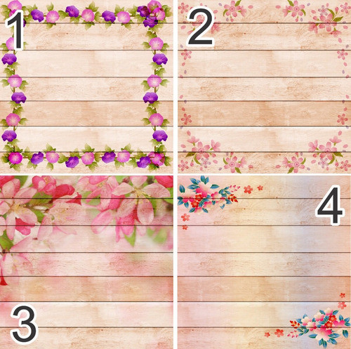 Fondo Para Fotógrafos-madera-flores-mural- Lona Mate-50x50cm 1