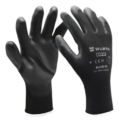 Guante Protección Con Recubrimiento Poliuretano Wurth Negro 0