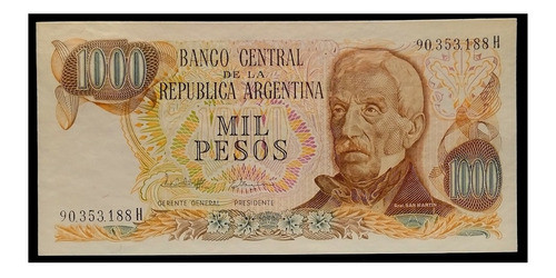 Argentina 1000 Pesos Ley 1982 H Sc Bot 2459a Sin Rombos 1