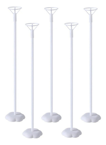 10 Soportes Con Varilla Transparente Base Individual Blanco 0