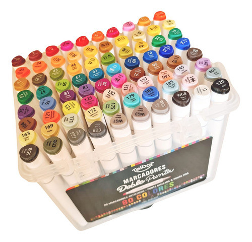 Set Marcadores Doble Punta Dibujo Talbot 80 Colores 0