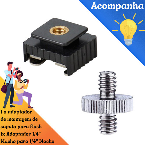 Adaptador Montagem Sapata Para Cage Gaiolar Led Mic Monitor 1