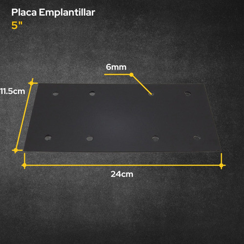 Conector Metalico Chapa Refuerzo Anclaje Perforado 12cm 1