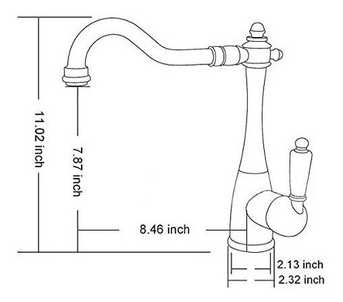Grifo Antigua De Cocina Con Manija Ceramica - Cobre. 1