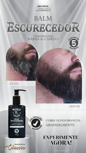 Kit 2 Balm Escurecedor De Barba E Cabelo Muchacho 120ml Cada 1