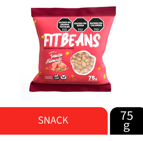 Snack Garbanzos Fitbeans Sabor Jamón Vegano Sin Tacc 75g 1
