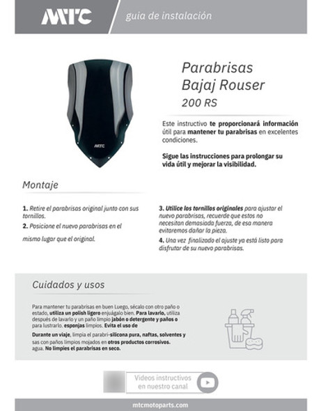 Parabrisa Bajaj Rouser 200 Rs Elevado 50cm Fume Mtc 1 Parabrisa Bajaj Rouser 200 Rs Elevado 50cm Fume Mtc 1