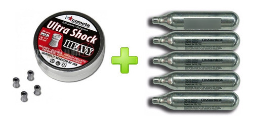 Balines Cometa 4,5 Ultra Shock Heavy X350 + 5 Capsulas Co2. 1