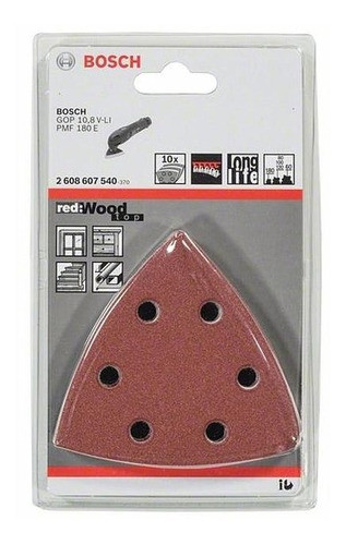 Set De Lijas Madera X10 G 60/80/120/180/240 Triangular Bosch 0