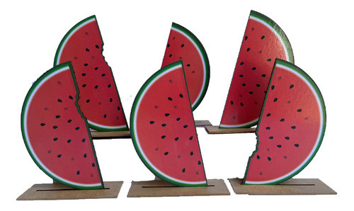 Kit Display De Mesa 6 Peças Para Festa Melancia Mdf 0