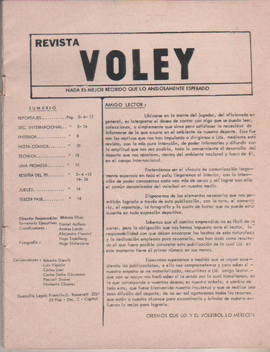 Unica - Revista - Voley - Nº 1 Año 1971 - Comunicaciones 1