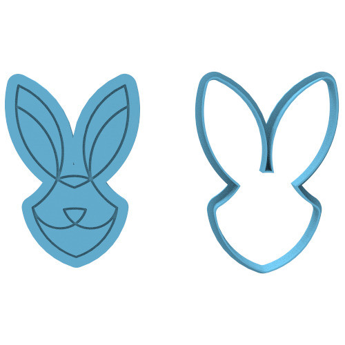4084 Cara Conejo Geométrico Relieve Cortante Para Galletas 0