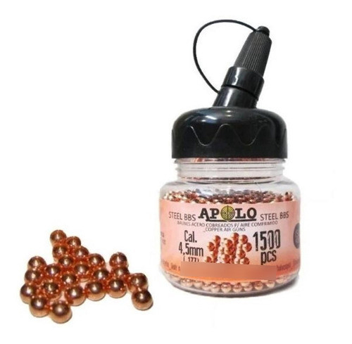 Balines Apolo Bbs 4,5 X1500 Acero Esfericos Cobreados 0