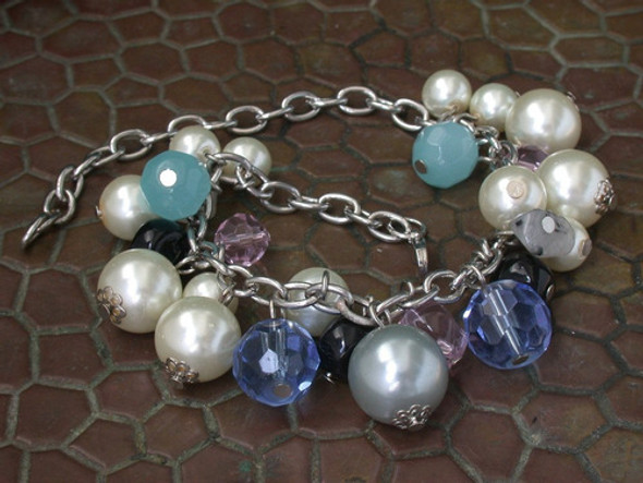 Herm Luli Pulsera Brazalete Dijes Perlones Cristales Of 1