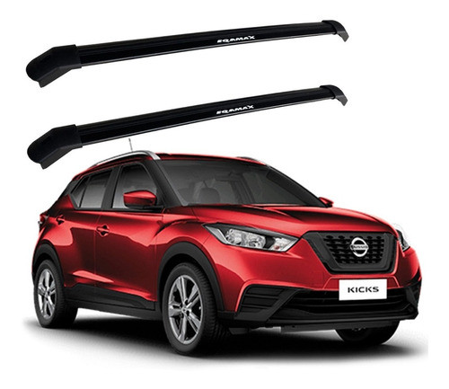 Barra De Techo Nissan Kicks En Aluminio Negro Eqmax 0