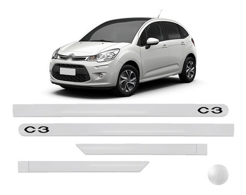 Jogo De Friso Lateral Porta Citroën C3 Branco Nacré 2017 0