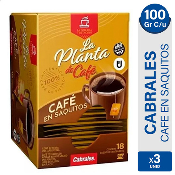 Cafe En Saquitos Cabrales La Planta De Cafe Sin Tacc Pack X3 0 Cafe En Saquitos Cabrales La Planta De Cafe Sin Tacc Pack X3 0