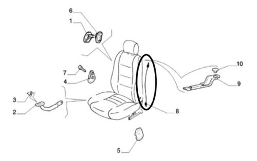 Cable Rebatimiento Asiento Delantero Fiat Palio/ Strada Orig 0