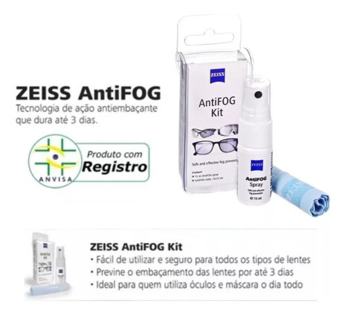 Kit Zeiss Antifog Anti Embaçante Para Óculos, Viseiras Etc 1
