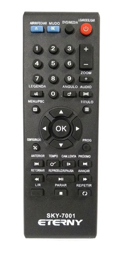 Cr-2971 Controle Remoto Compatível C/ Dvd Eterny Sky7001 0
