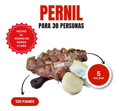 Pernil De Cerdo 30 Personas + Pancitos + Salsas A Elección 0