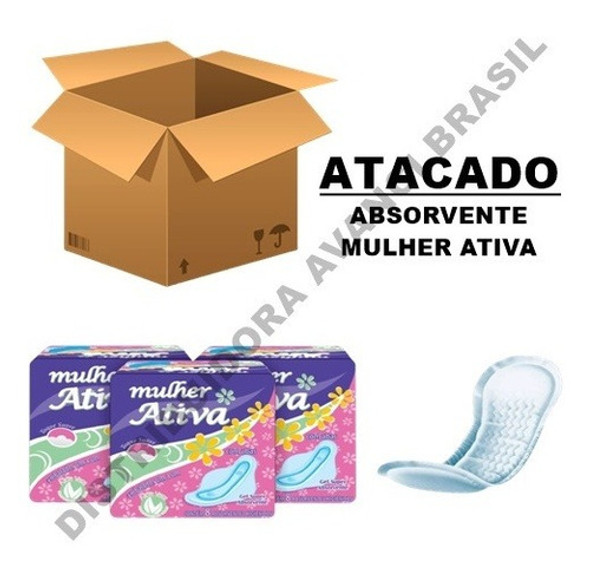 Kit 60 Absorventes Mulher Ativa Com Abas  Atacado 0 Kit 60 Absorventes Mulher Ativa Com Abas  Atacado 0