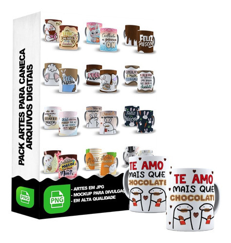500 Artes Para Sublimação Caneca Pascoa Chocolate Em Jpg 0