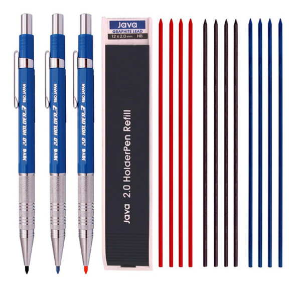 Java Pen 2.0 Mm Lead Holder Pen Lápiz Mecánico Dibujo 3 + Mm 0 Java Pen 2.0 Mm Lead Holder Pen Lápiz Mecánico Dibujo 3 + Mm 0