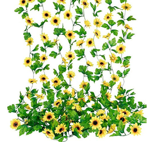 Wholine 8pcs 60ft Guirnaldas De Girasol Artificiales Vides D 0