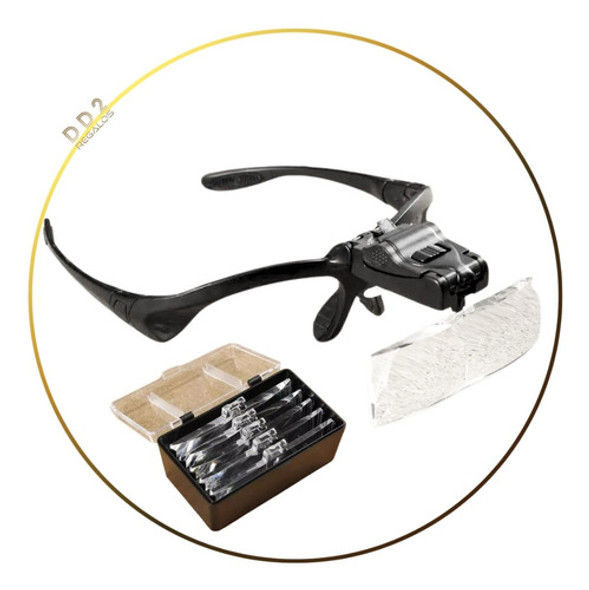 Vincha Con Lupa Y Luz  Pila Incluida Manos Libres Aumento 0