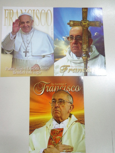 7 Tarjetas Del Papa Francisco Medida 12x17cm 1
