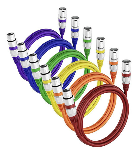 Cable De Colores Para Microfono De  Xlr A Xlr 6 Metros Pack 0