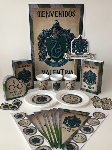 Cotillón Infantil Personalizado X 10 Slytherin 1