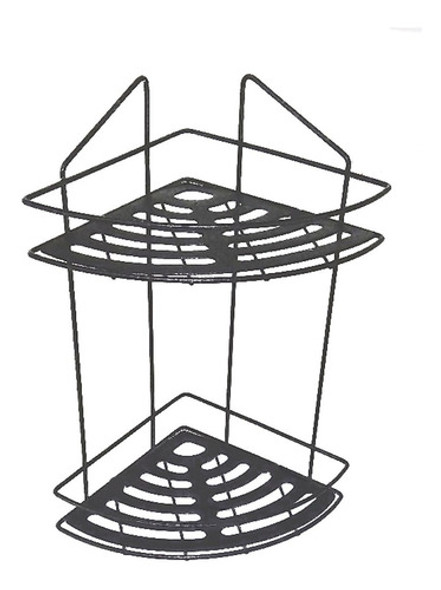 Organizador Esquinero De 2 Estantes Negro De Baño Ducha 0 Organizador Esquinero De 2 Estantes Negro De Baño Ducha 0