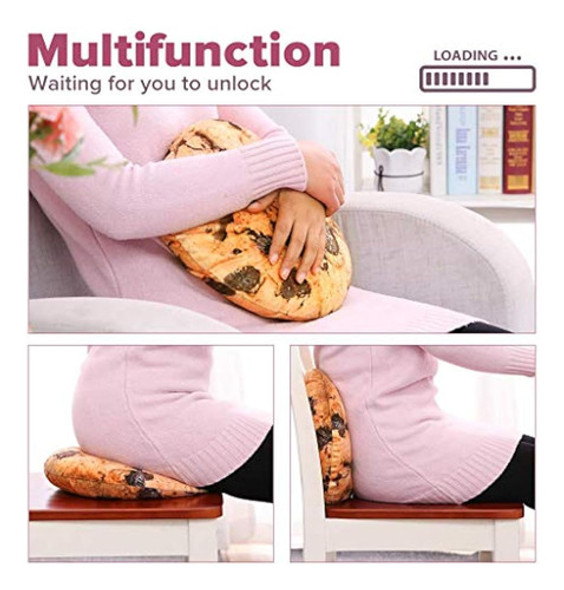 Almohada Redonda Hyseas De 13.4 Pulgadas, Galleta De Chocola 1 Almohada Redonda Hyseas De 13.4 Pulgadas, Galleta De Chocola 1