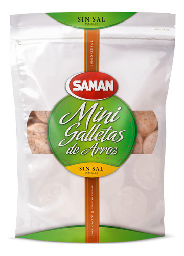 Galletas Mini De Arroz S/sal Saman 150 Grs. 0