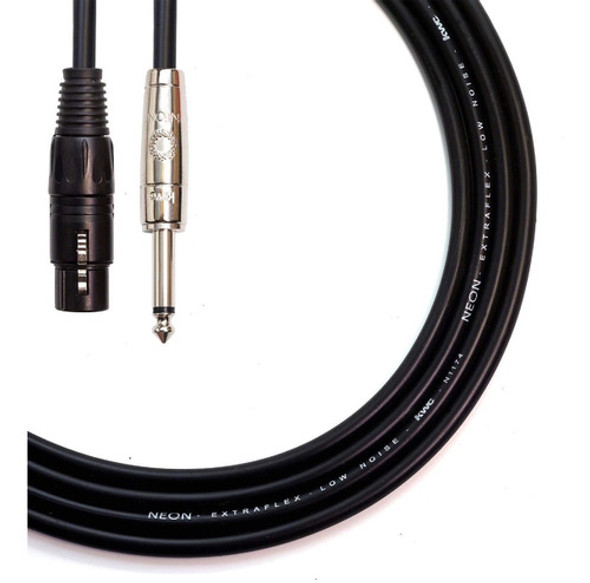 Cable Xlr-pl 6m Largo X 6 Mm Ø / Canon-plug Kwc 110 Neon 1