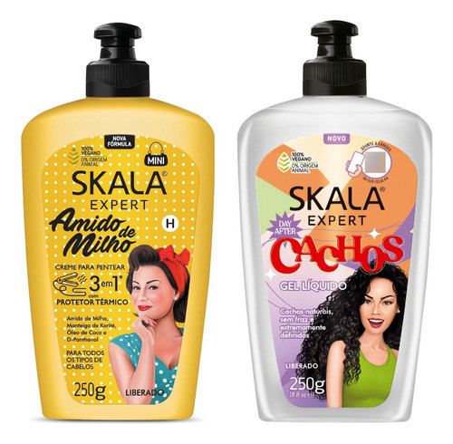Skala Mais Cachos Gel +crema De Peinar 3en1 Amido Milho 250g 0