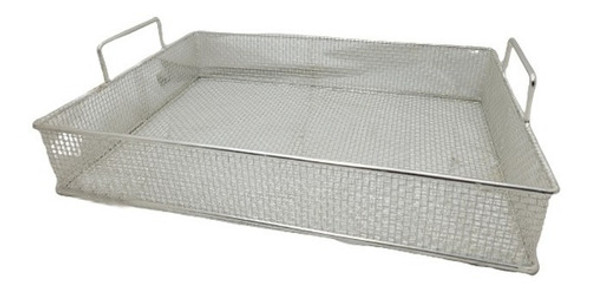 Canasto Freidor Rectangular Estañado Reforzado 30x40x7cm 1 Canasto Freidor Rectangular Estañado Reforzado 30x40x7cm 1