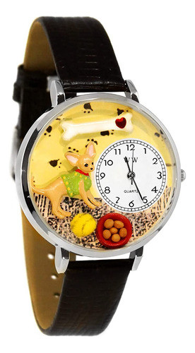 Whimsical Watches U chihuahua Negro Piel Piel 0