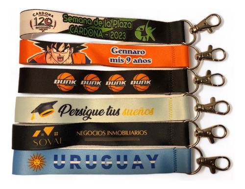 Llaveros Cinta Personalizados Mosqueton 15 Unidades Promo 1