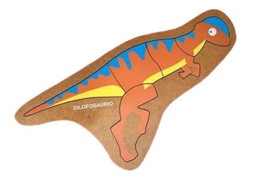 Dinosaurio Puzzle Encastre Madera Rompecabezas Dilofosaurio 0