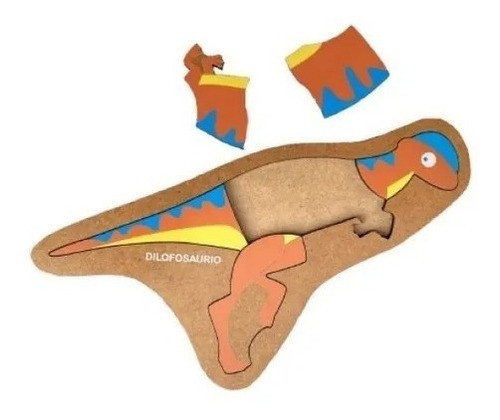 Dinosaurio Puzzle Encastre Madera Rompecabezas Dilofosaurio 1
